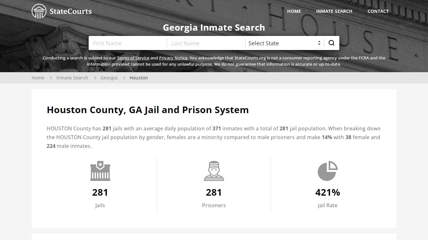 Houston County, GA Inmate Search - StateCourts.org